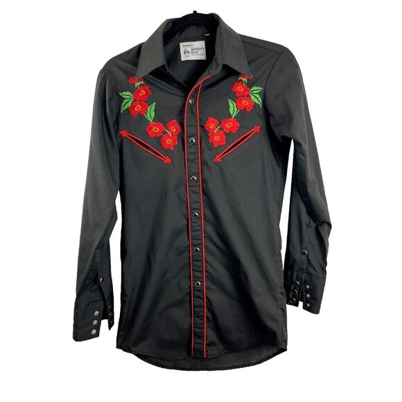 MWG Western's Best Floral Snap Button Rock-A-Billy Western Shirt Men's Size XS - Picture 1 of 11